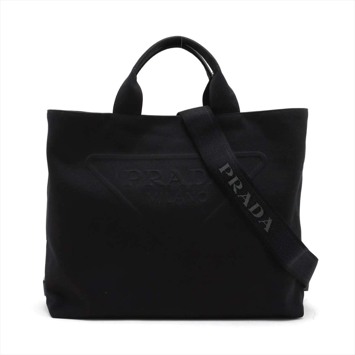 プラダ カナパ キャンバス 2WAYトートバッグ ブラック 2VG081 プラダ カナパ キャンバス 2WAYトートバッグ ブラック 2VG081