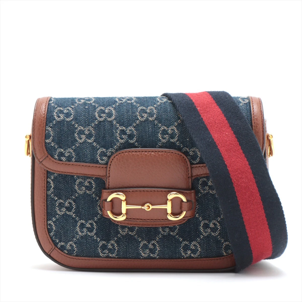 【極美品】グッチ ホースビット1955 デニム×レザー ショルダーバッグ グッチ ホースビット1955 デニム×レザー ショルダーバッグ