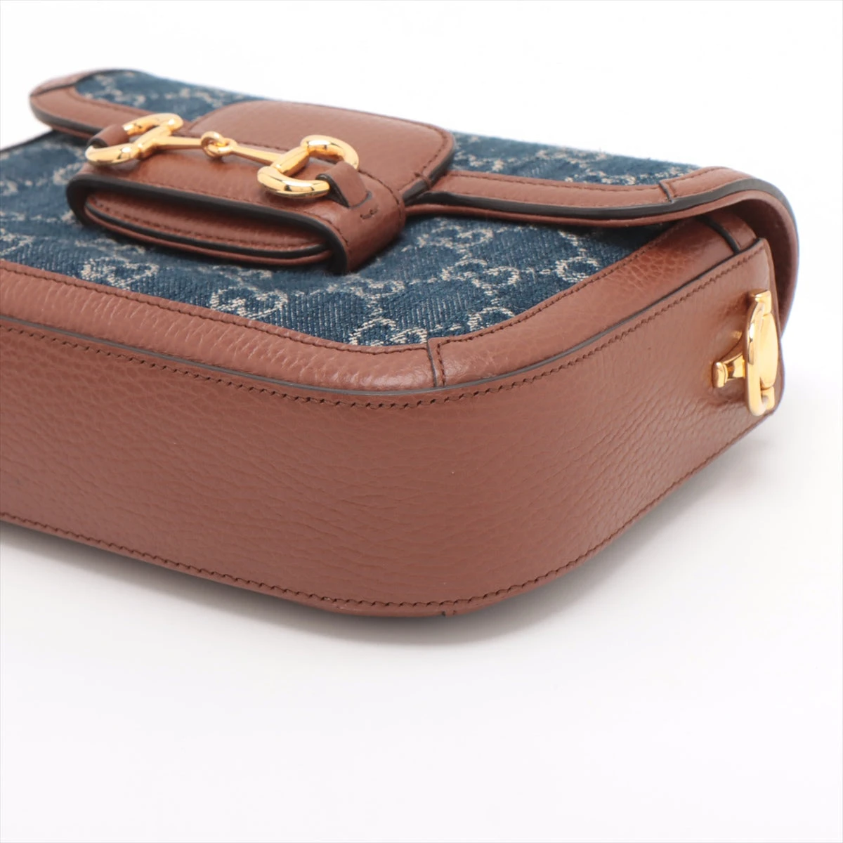 【極美品】グッチ ホースビット1955 デニム×レザー ショルダーバッグ 極美品】グッチ ホースビット1955 デニム×レザー ショルダー