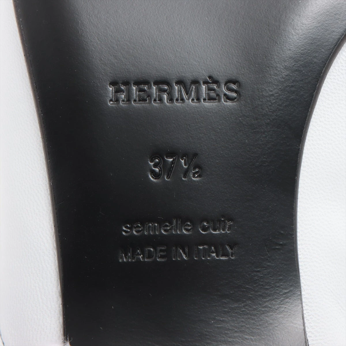 エルメス レザー ミュール 37.5 レディース ホワイト エスメ