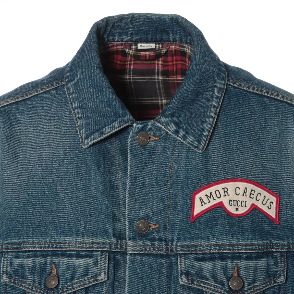 グッチ GG 19SS コットン デニムジャケット 46 メンズ ブルー