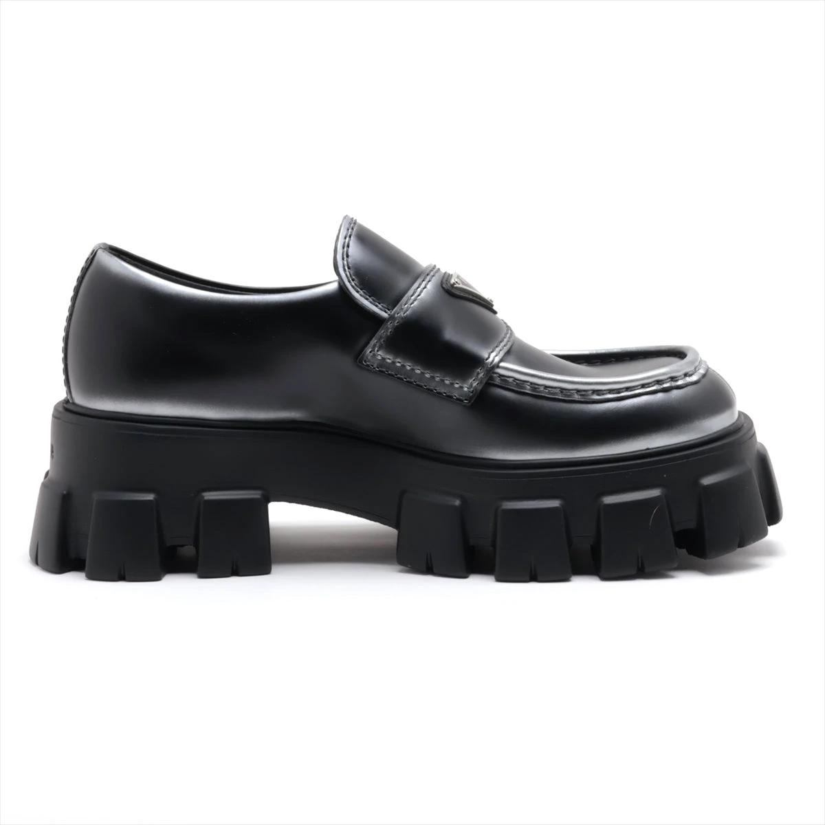 プラダ モノリス レザー ローファー UK5 メンズ ブラック 2DE129