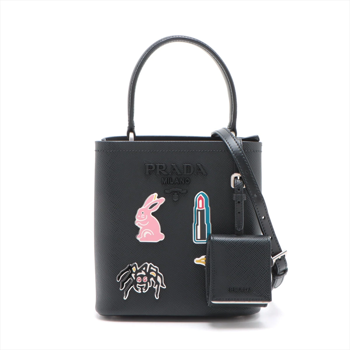 プラダ サフィアーノキュイール 2WAYハンドバッグ ブラック