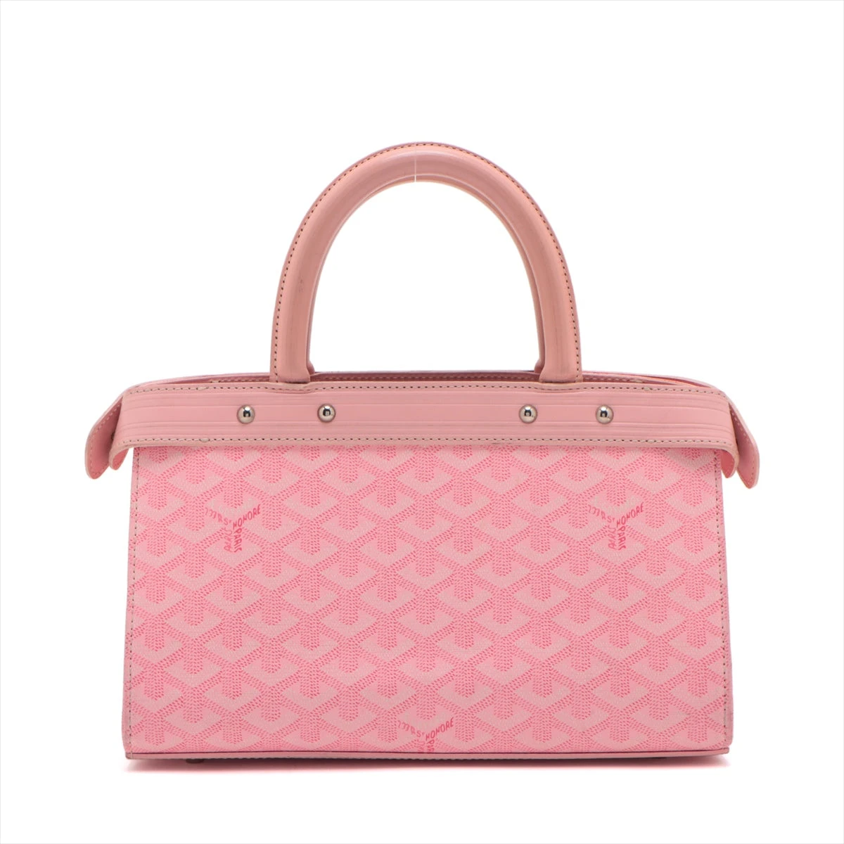 ゴヤール ジャージーPM PVC×レザー ハンドバッグ ピンク A2756182