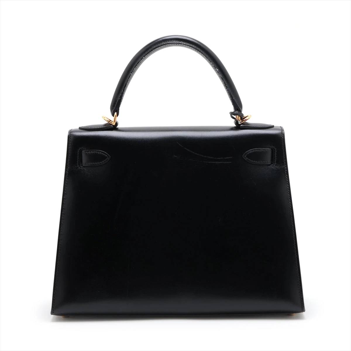 エルメス ケリー28 ボックスカーフ ブラック ゴールド金具 □G