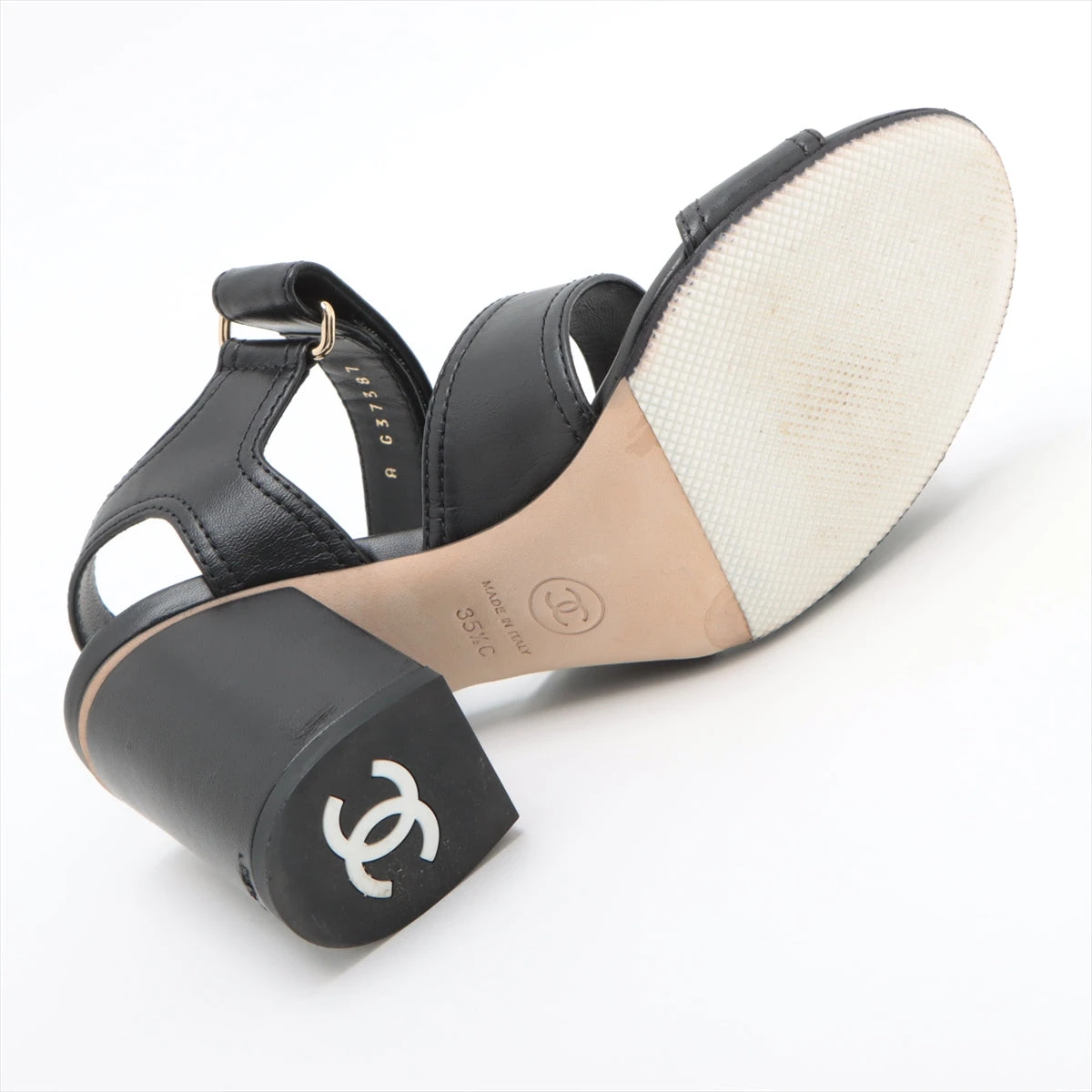 CHANEL サイズ表記「34」22センチ程度　ロゴ　レザー　ミュール 楽天市場】シャネル CHANEL ミュール 靴 レザー レディース