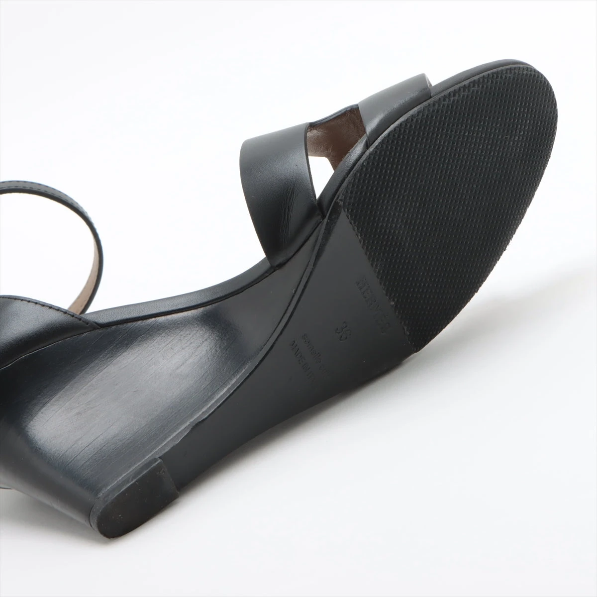 エルメス レジェンド レザー ウェッジソールサンダル 36 レディース