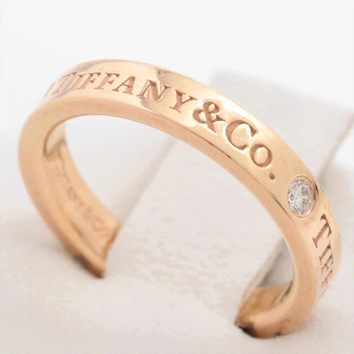 ティファニー フラットバンド 3P ダイヤ リング 750(PG) 3.4g A2766565  