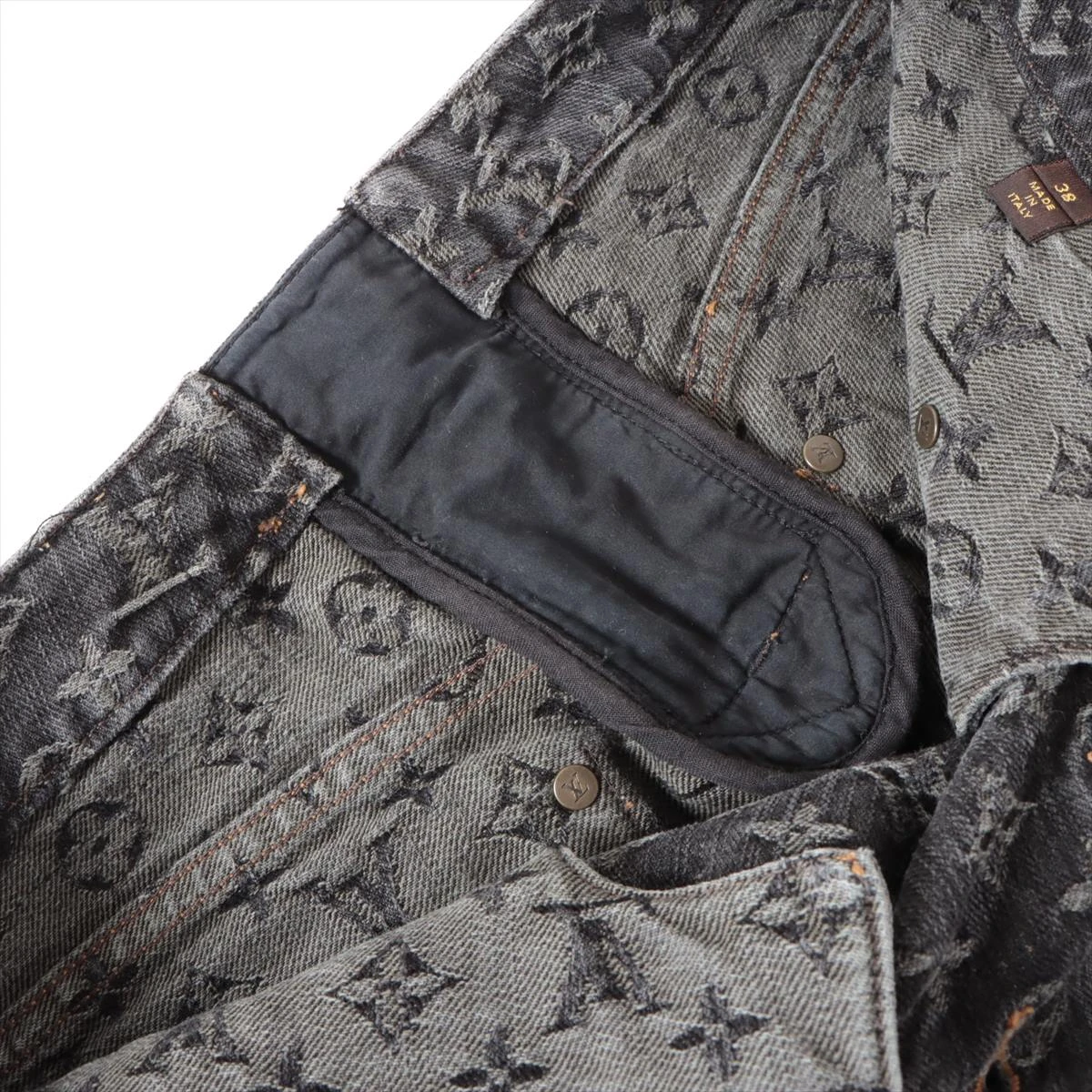 ヴィトン 07AW コットン デニムパンツ 38 レディース グレー 072W 