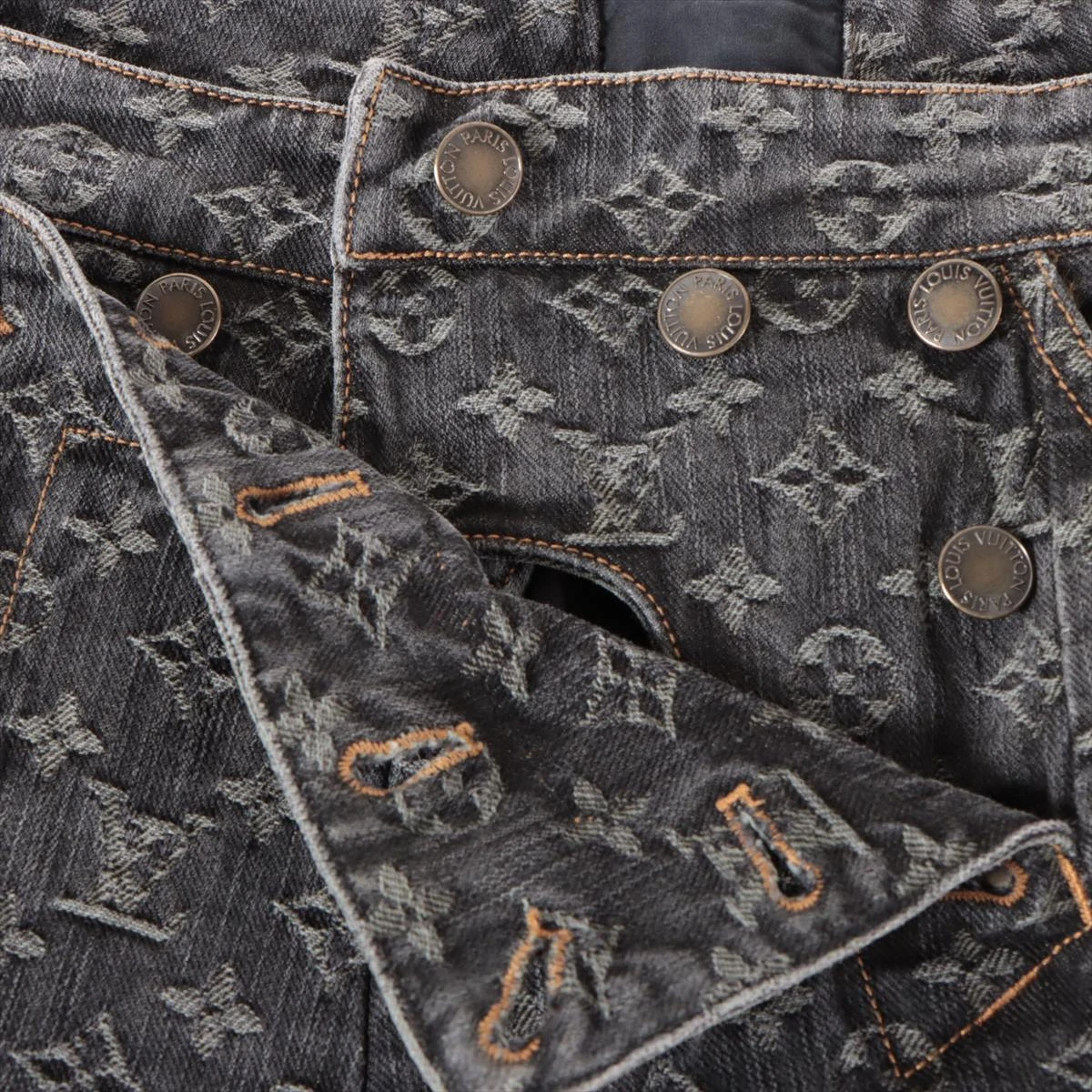 ヴィトン 07AW コットン デニムパンツ 38 レディース グレー 072W 