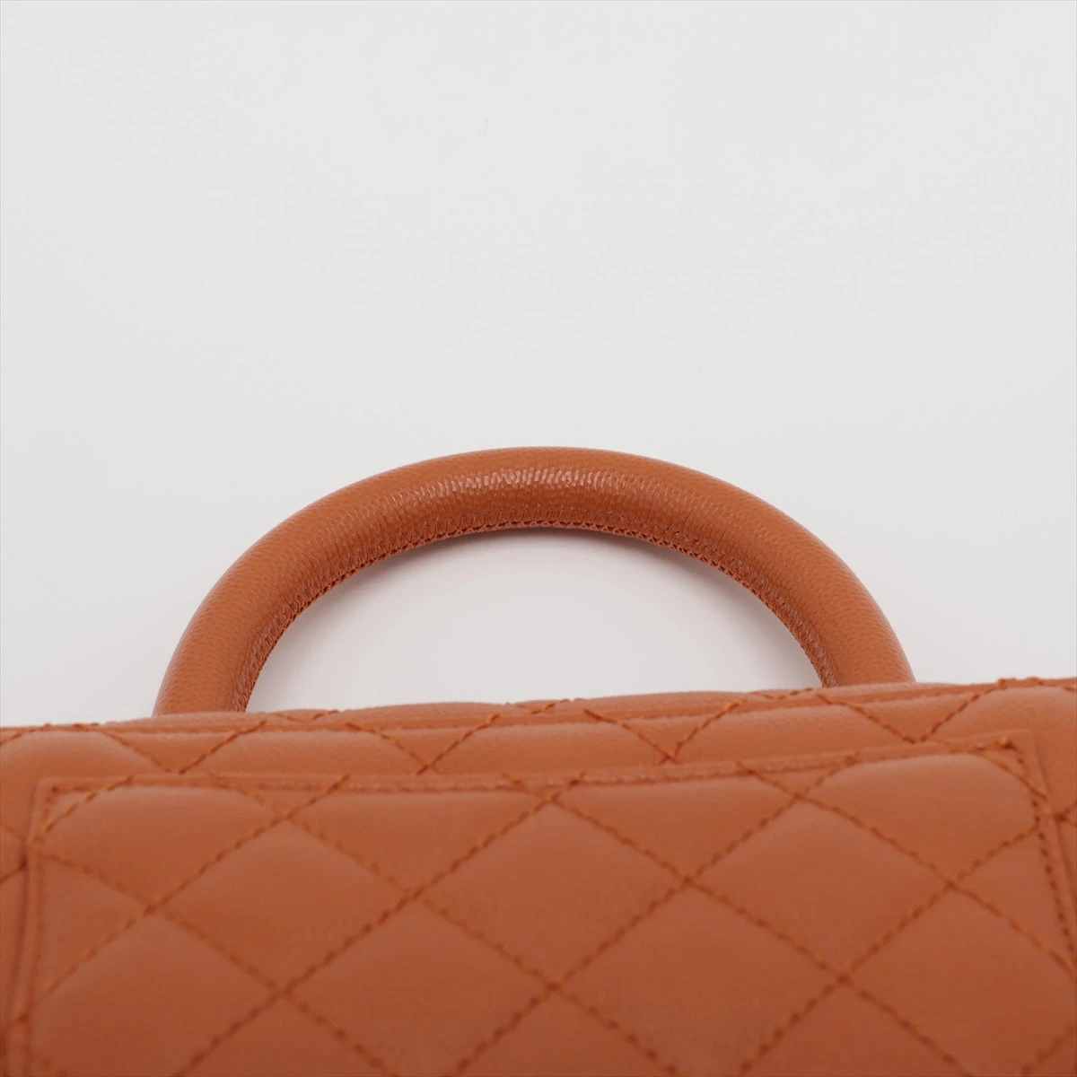 シャネルココハンドル 24 キャビアスキン牛革XS オレンジ新品