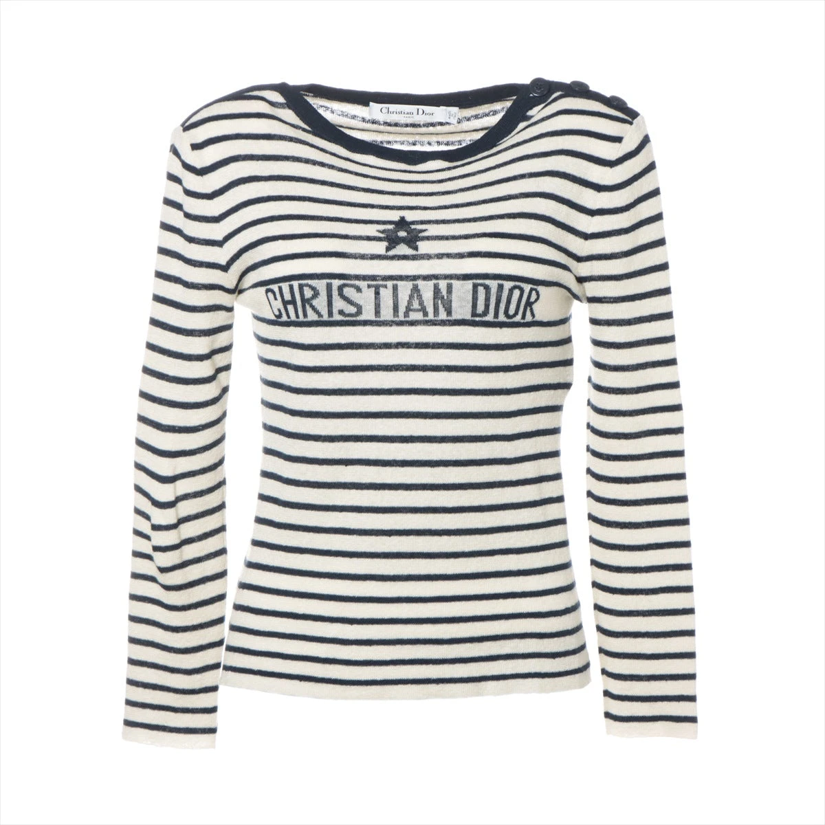 Christian Dior 美品 カシミヤ100％ ふんわり ニット F36 クリスチャンディオール リネン×カシミヤ ニット F36 レディース