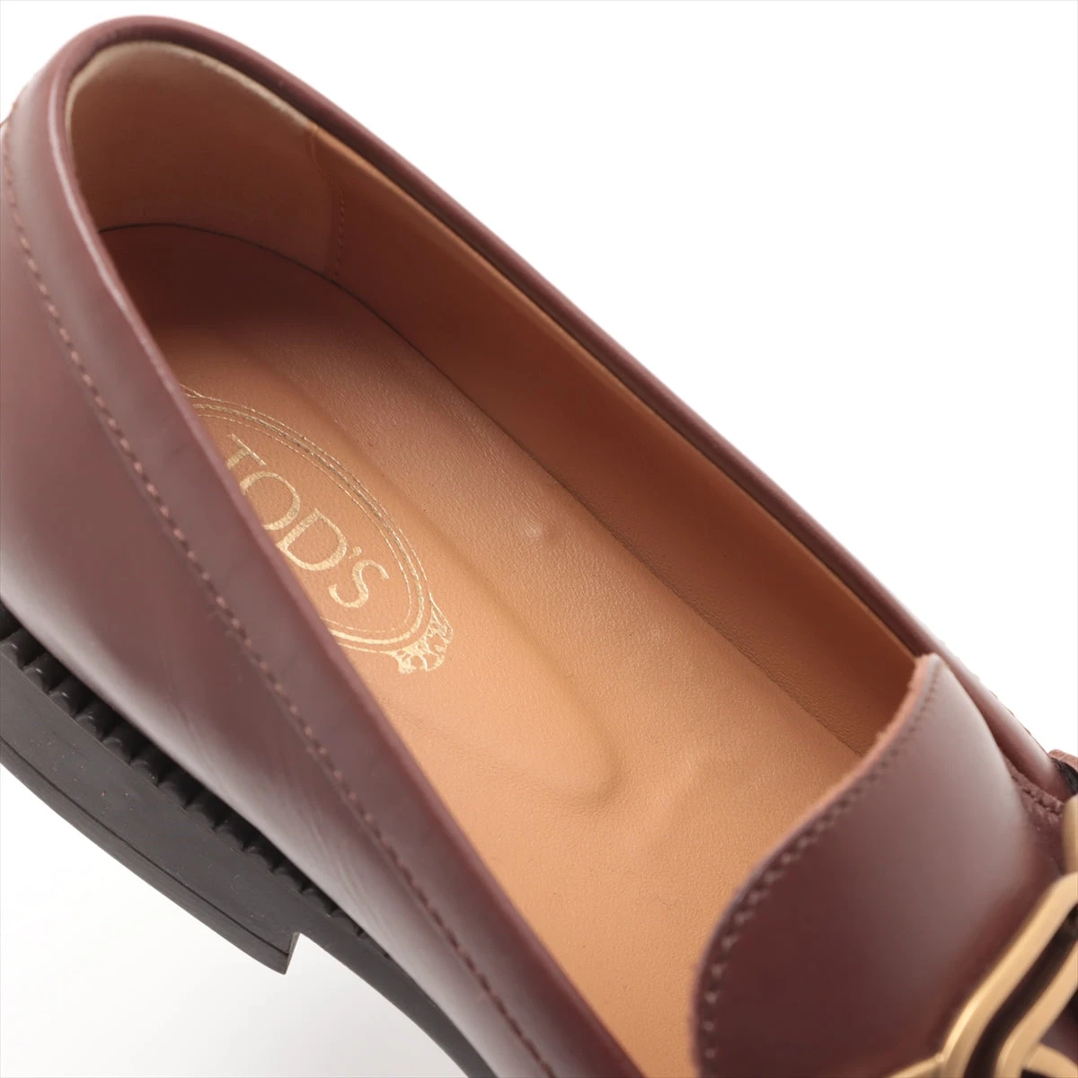 トッズ ケイト レザー ローファー 38 1/2 レディース ブラウン