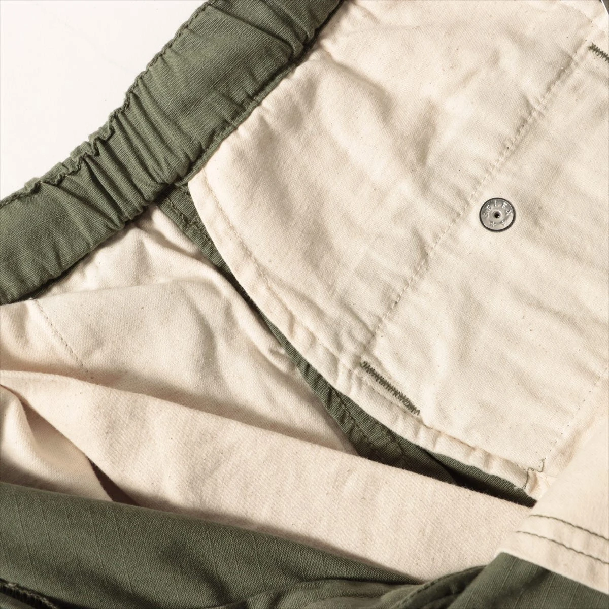 NORTHFAITHリップストップワイドクロップドパンツ32インチオリーブ