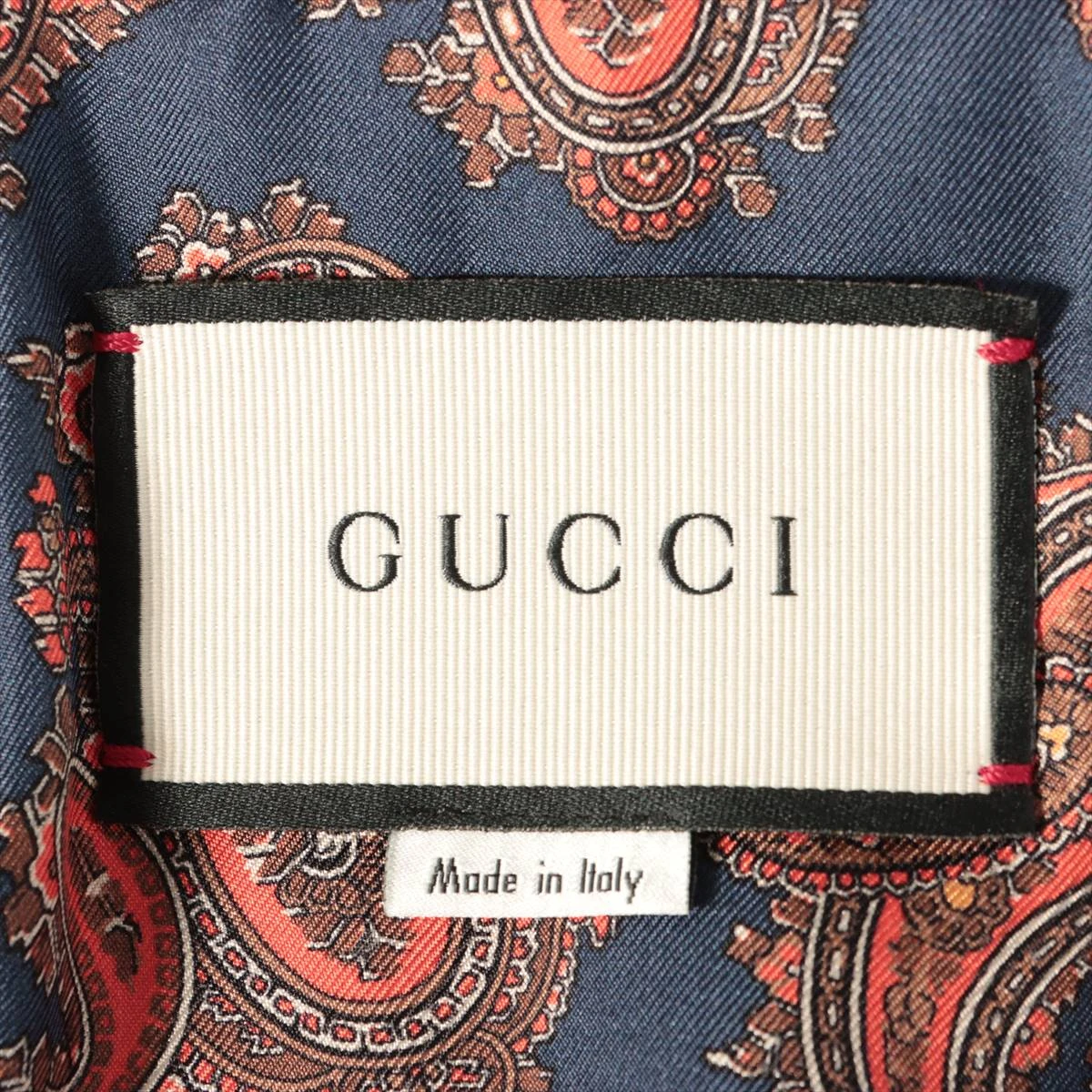 グッチ レザー×シルク レザージャケット 50 メンズ ブラウン 474055