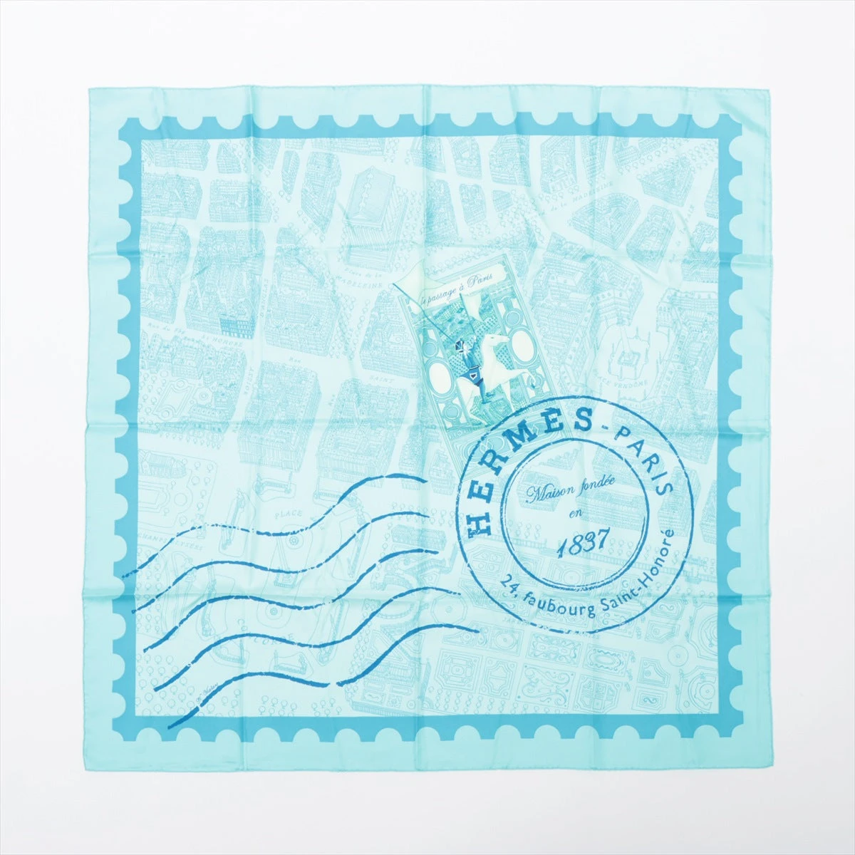 新品未使用エルメス(Hermes) カレ90 シルクスカーフ　パリの灯 ブルー 楽天市場】美品 HERMES エルメス カレ90 Soleil de Soie シルク