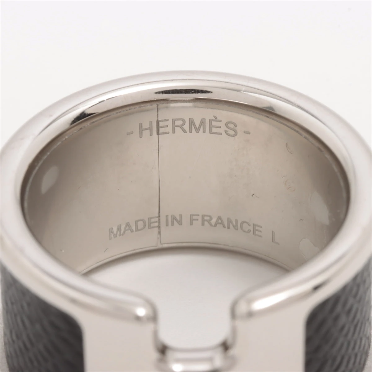 エルメス レザー メタル ルルリング エルメス HERMES ルーリーリング #12 レザー×メタル 赤 レッド