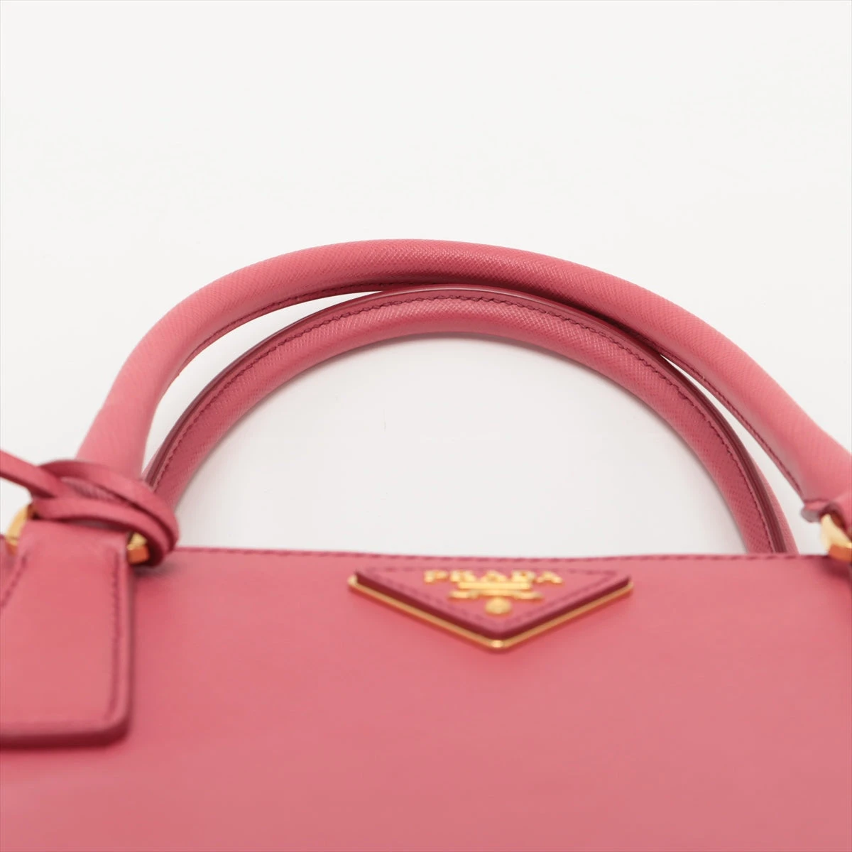 プラダ サフィアーノラクス ハンドバッグ ピンク BN1874 無記名ギャラ