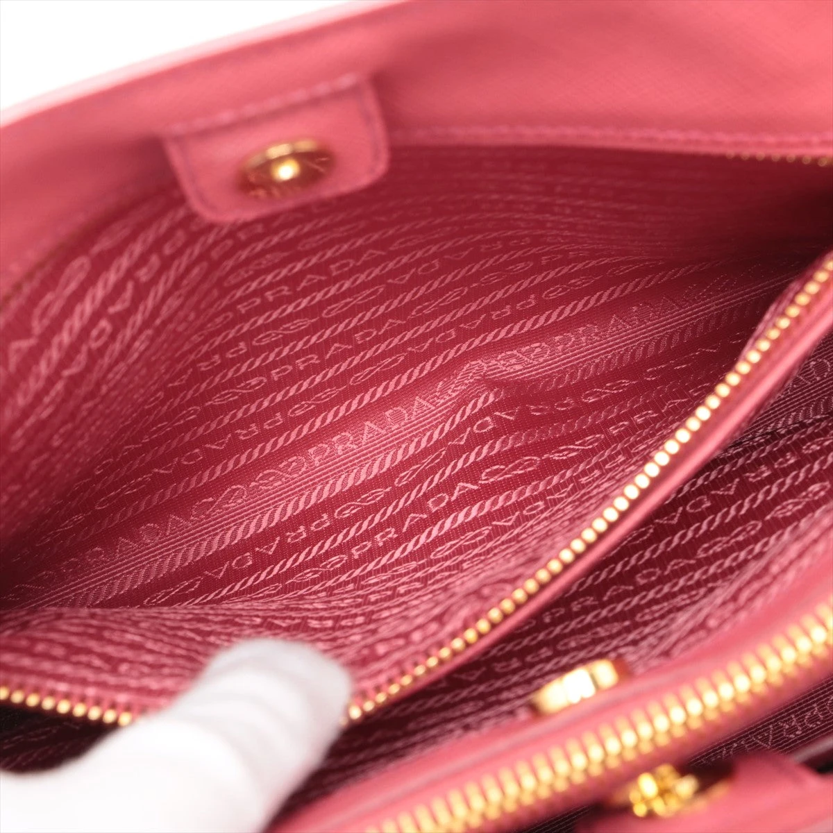 プラダ サフィアーノラクス ハンドバッグ ピンク BN1874 無記名ギャラ