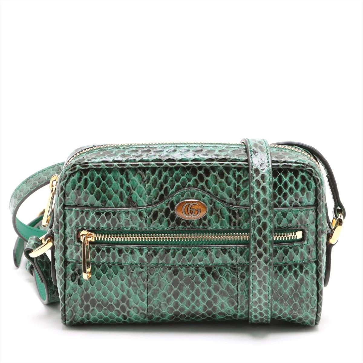 【国内発送★GUCCI】GGマーモント パイソン ショルダーバッグ グッチ GGマーモント パイソン ショルダーバッグ グリーン
