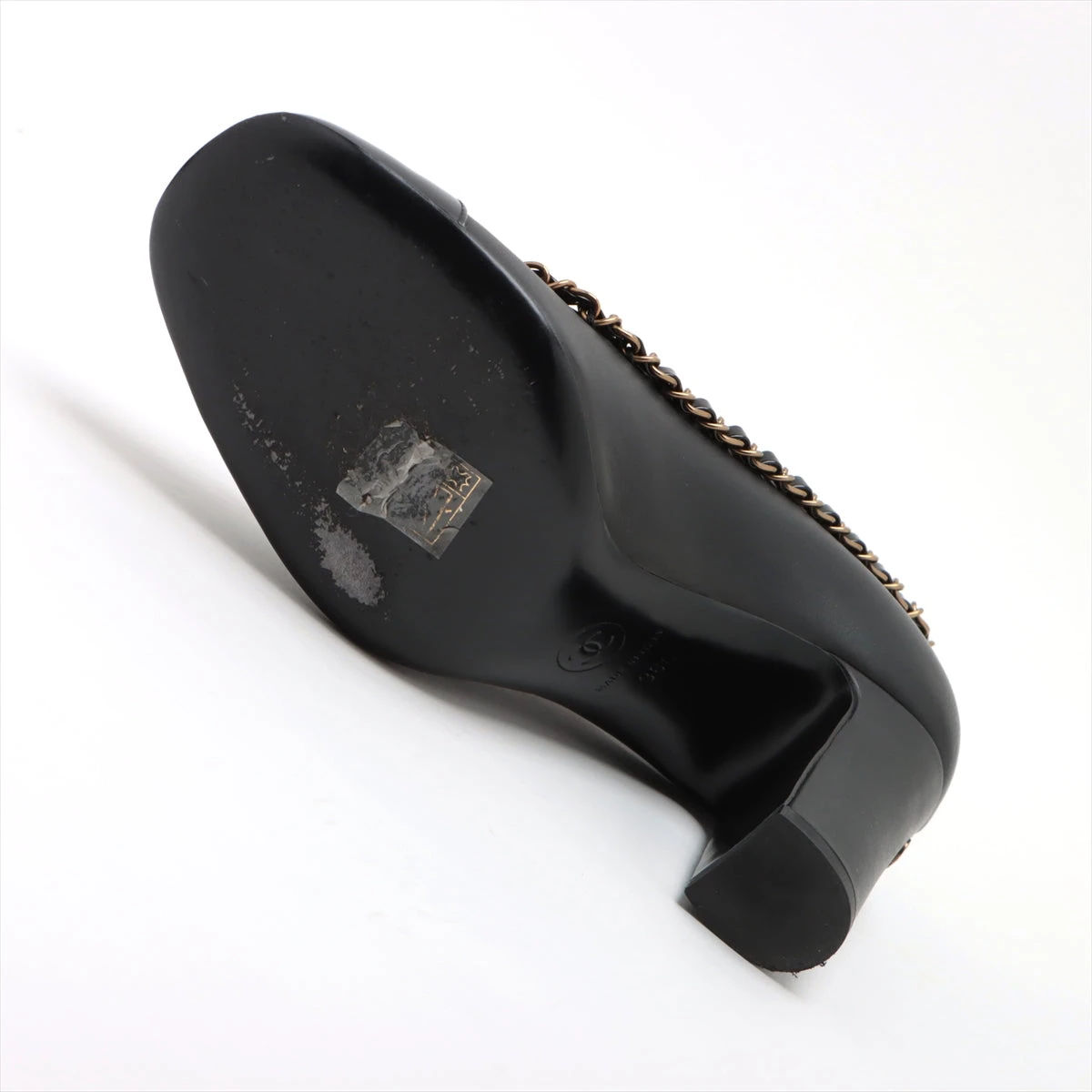 Chanel - Brown Leather Loafers w/ Stitched Logo Sz 7.5