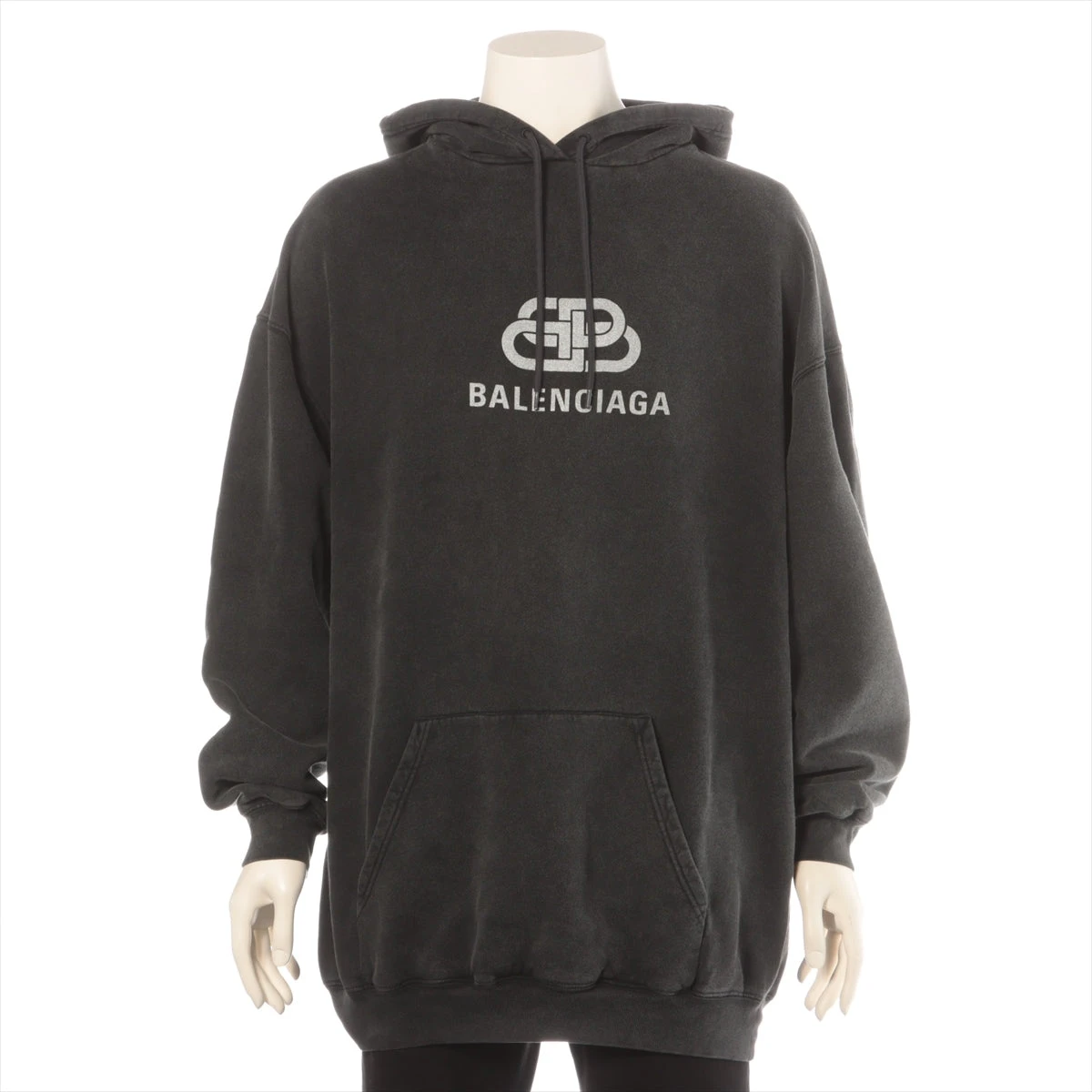 バレンシアガ 19年 コットン パーカー M メンズ グレー 578135 BBロゴ  
