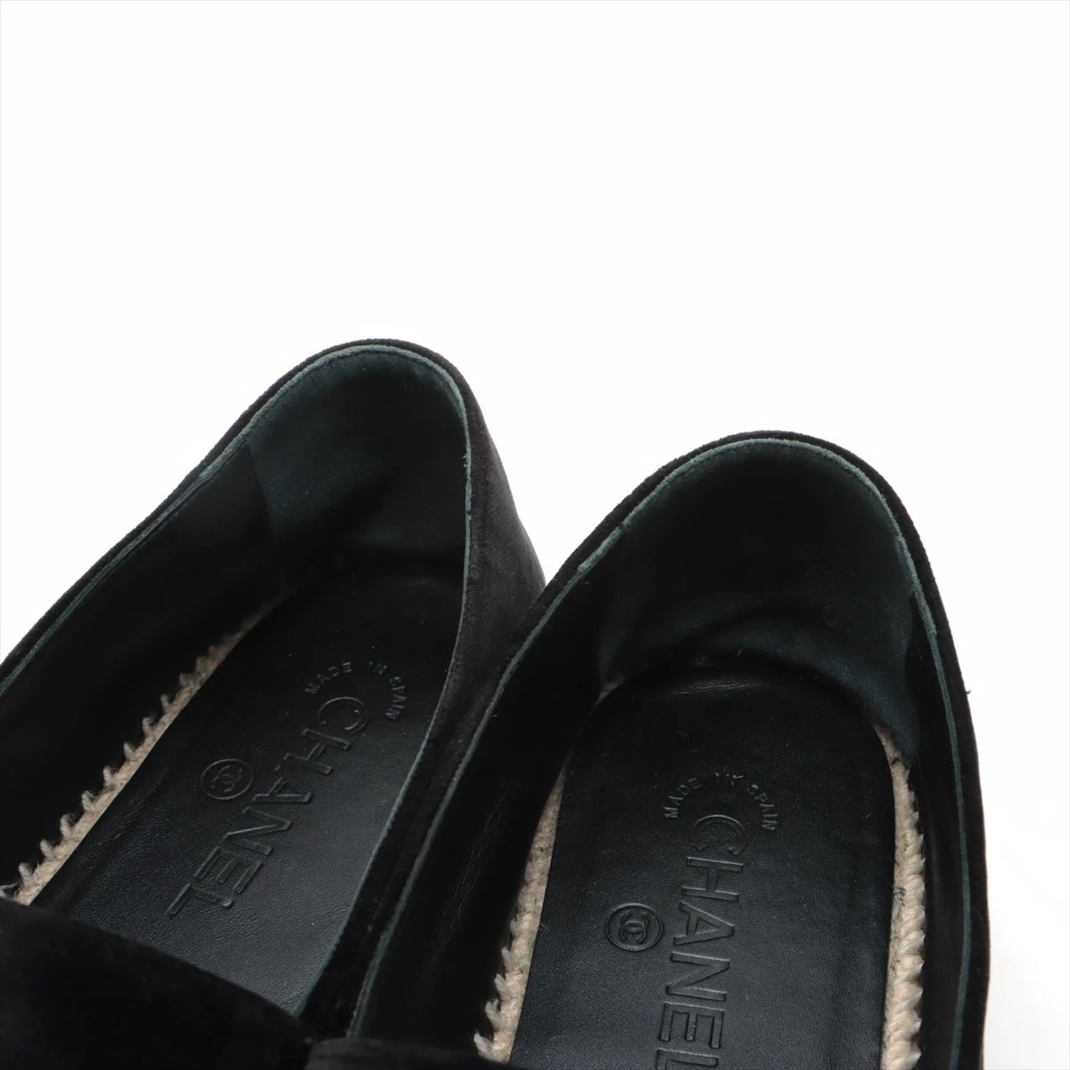 シャネル ベロア×レザー エスパドリーユ 42 メンズ ブラック G34012