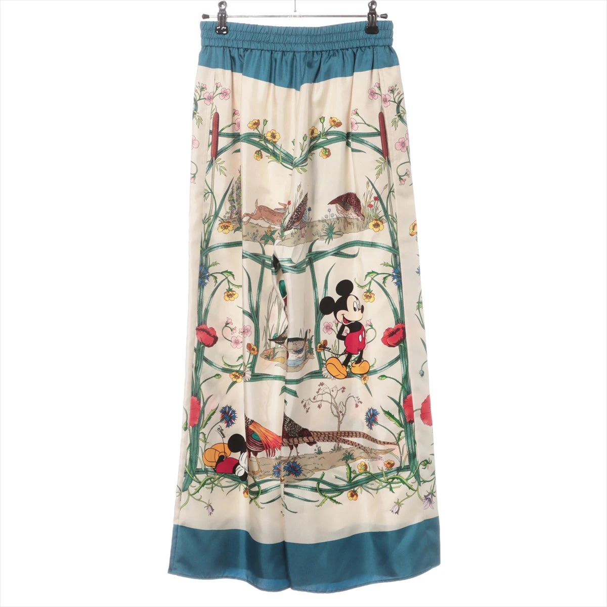 グッチ×ディズニー シルク パンツ 38 レディース アイボリー