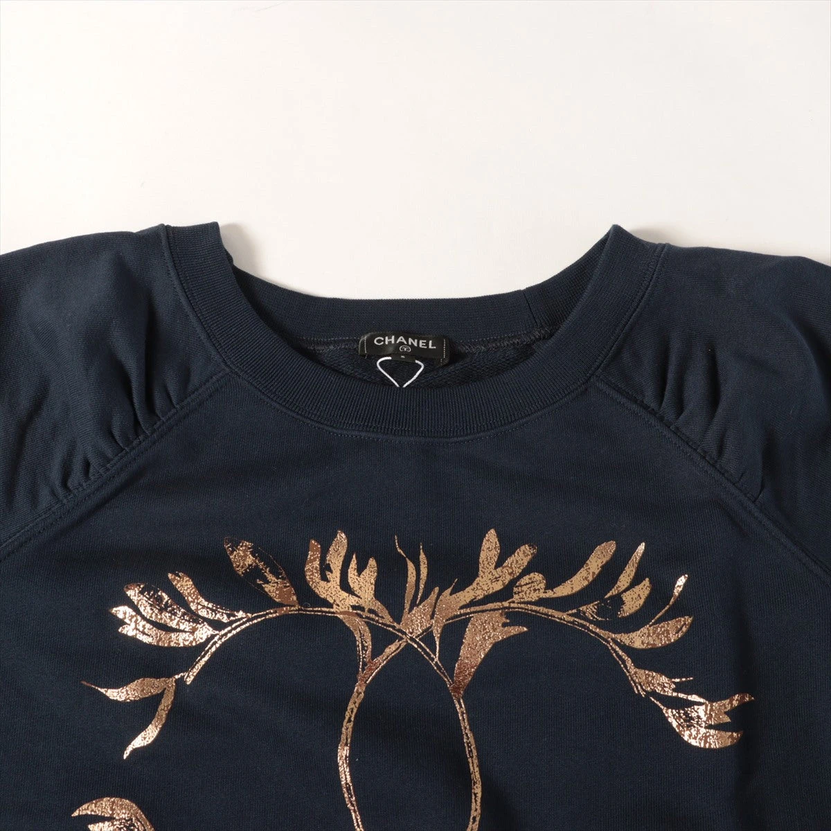 シャネル ココマーク 18C コットン Tシャツ S レディース ネイビー