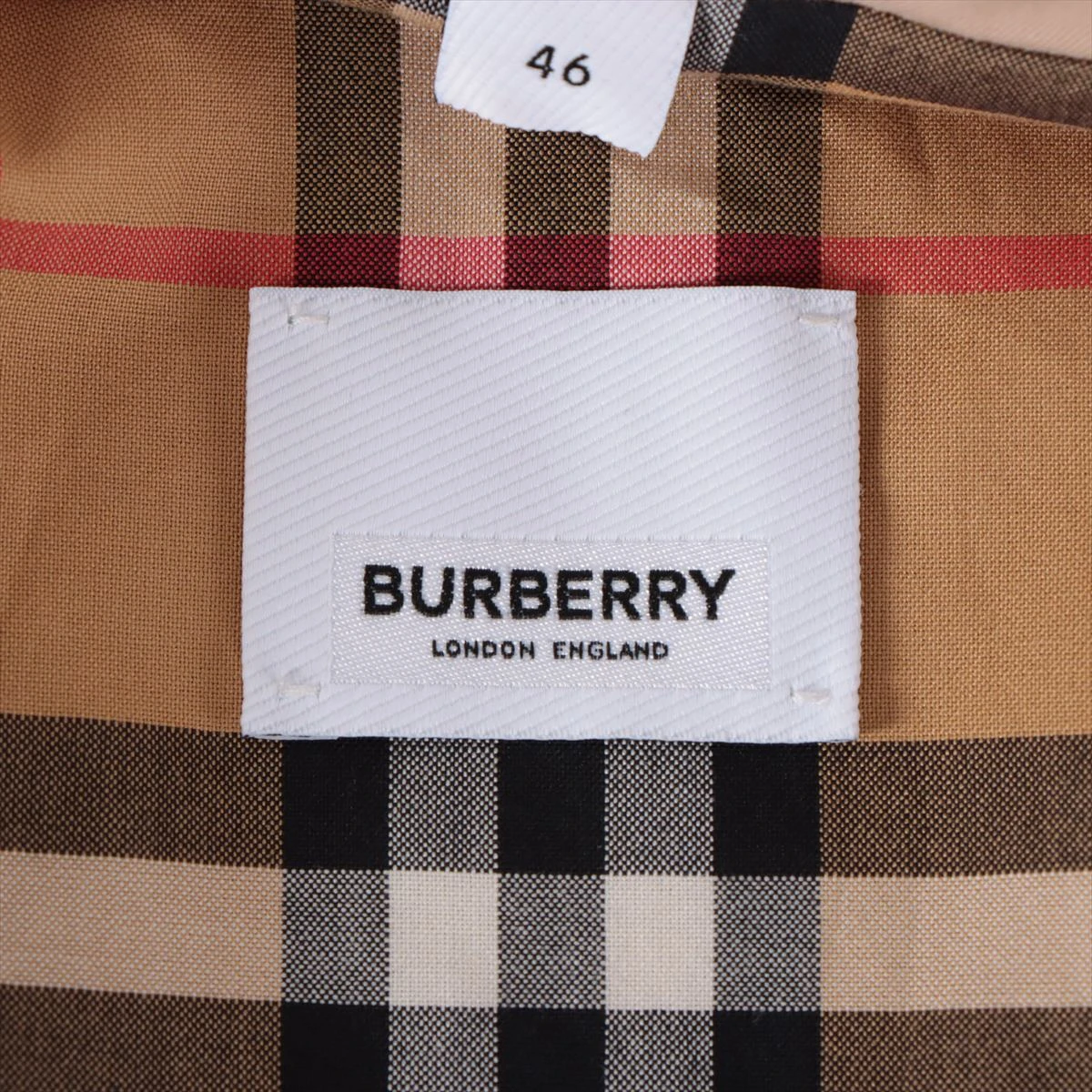 【美品】BURBERRY コットン ステンカラーコート 46 英国製 バーバリー コットン ステンカラーコート 46 ベージュ 8074071