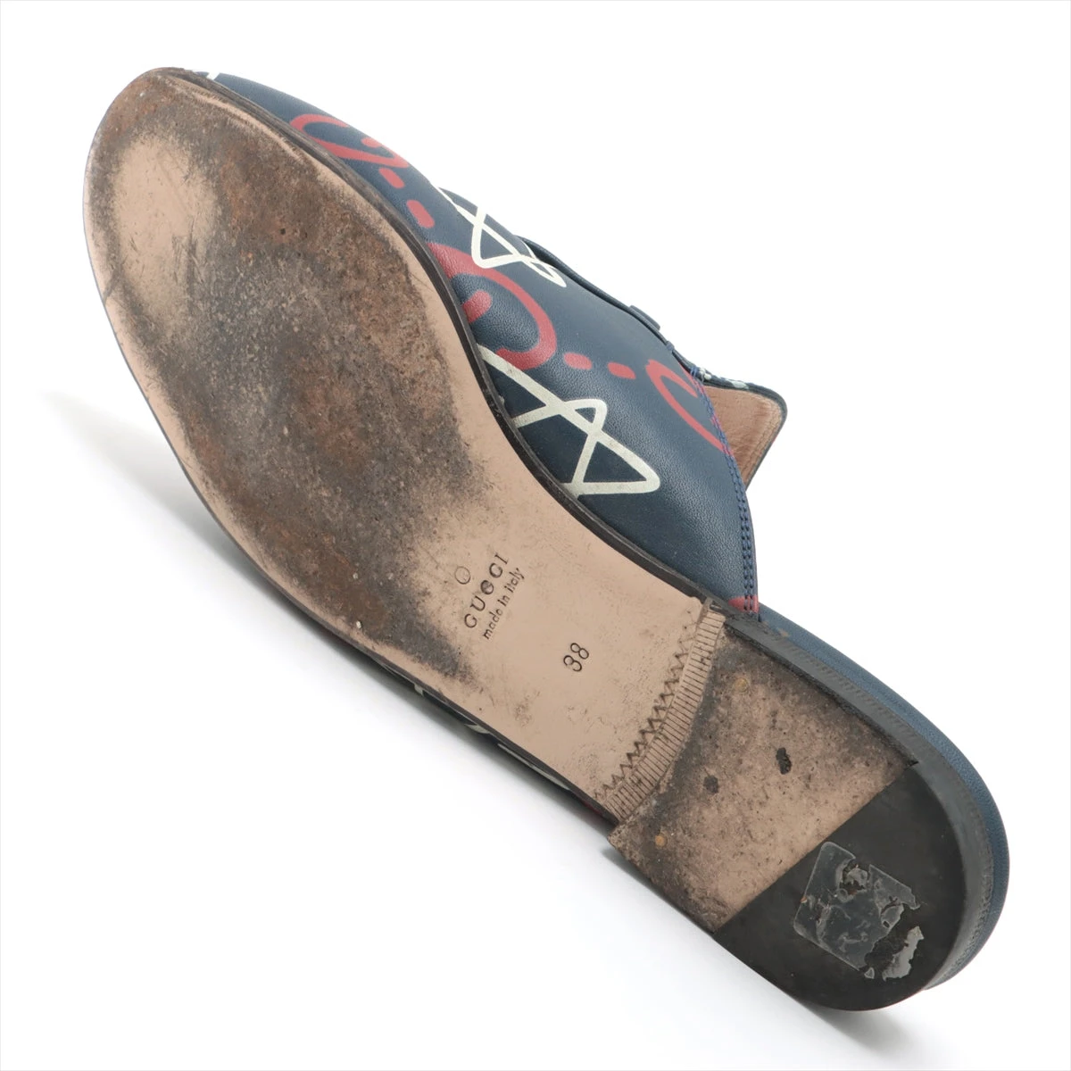 GUCCI プリンスタウン　レザーウィメンズミュール　38 ☆関税込☆GUCCI☆グッチプリンスタウンレザースリッパ☆ (GUCCI