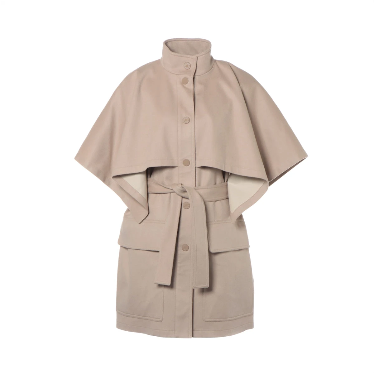 エルメス 21AW カシミヤ×ポリエステル ポンチョ 34 レディース