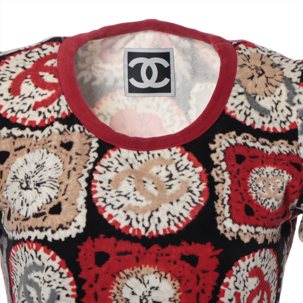 シャネル CHANEL ベスト スポーツライン ココマーク 水色 36 トップス CHANEL シャネル スポーツライン・ココマーク ロゴネック 半袖