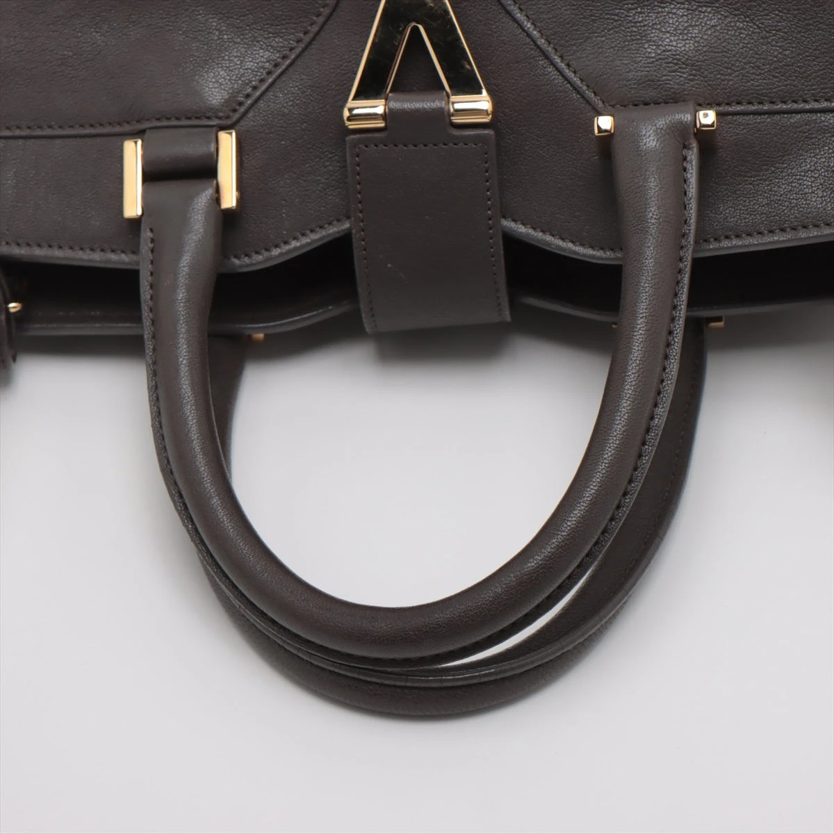 サンローランパリ カバスシック レザー 2WAYハンドバッグ グレー