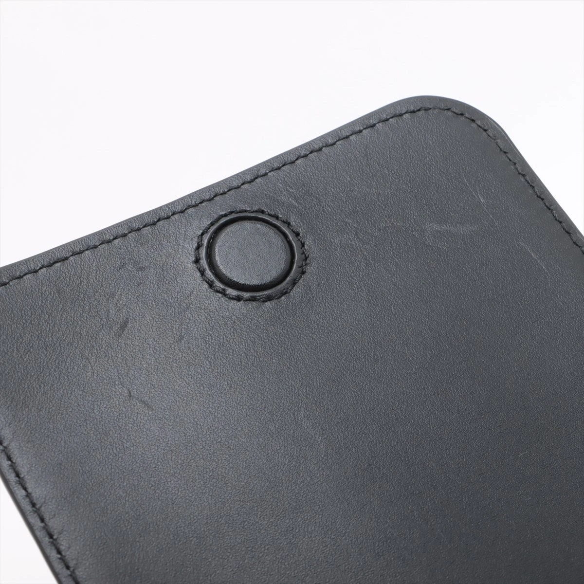 ロエベ ガセットフラット レザー ショルダーバッグ ブラック A2770091