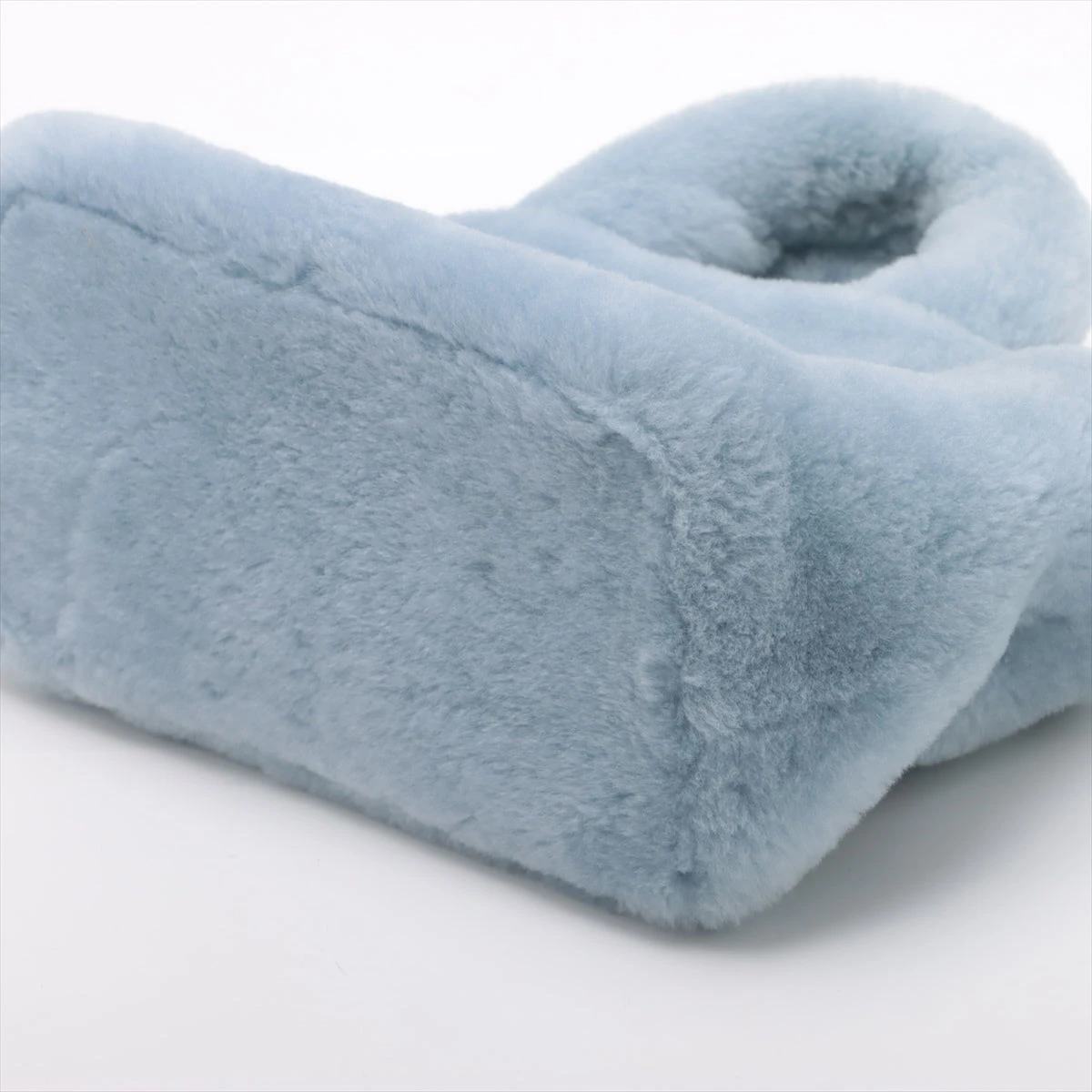 ミュウミュウ ファー ハンドバッグ ライトブルー A2775460｜中古