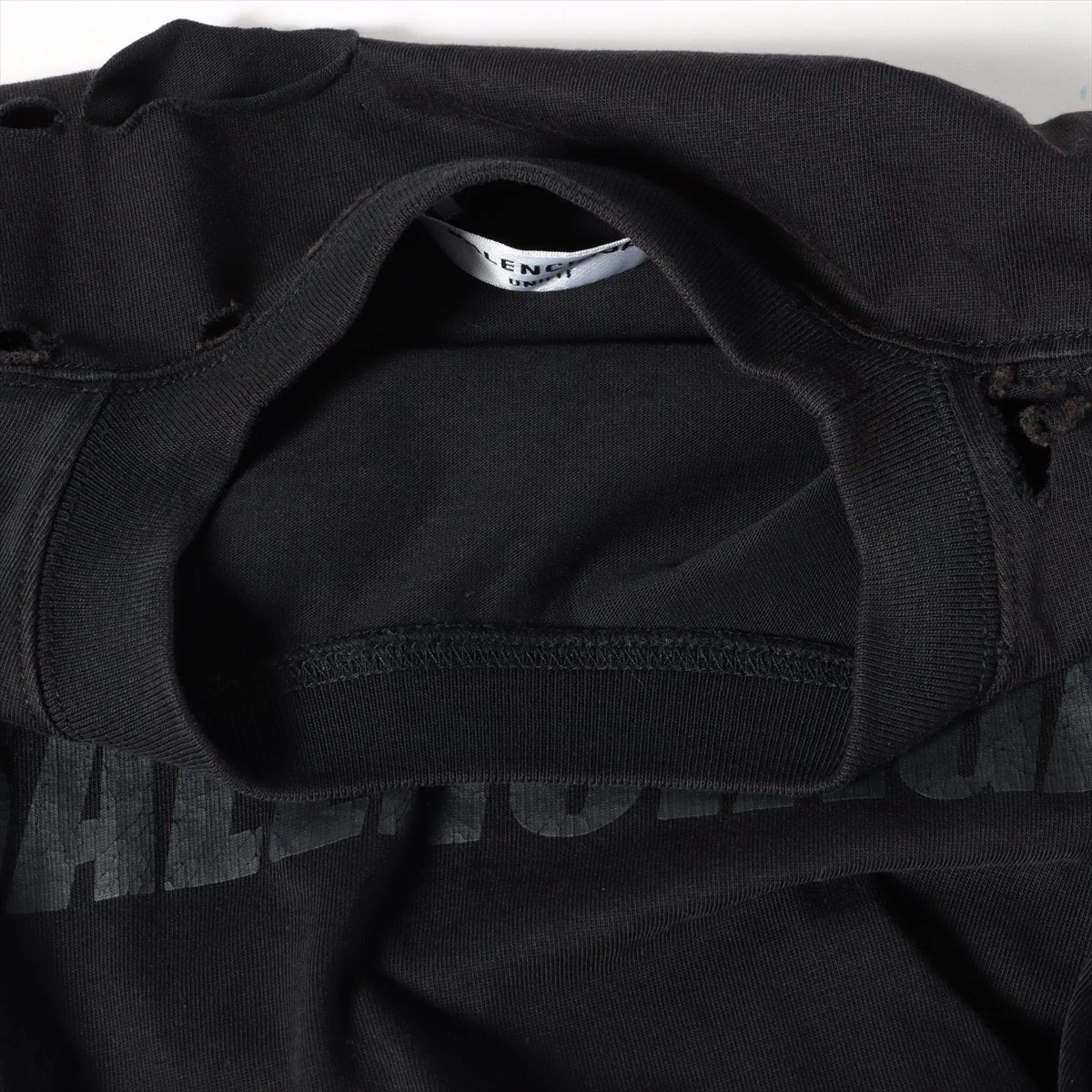 BALENCIAGA 国内発送 Tシャツ 返品可 ユニセックス 651795 バレンシアガ BALENCIAGA 651795 TKVB8 デストロイ加工ロゴ