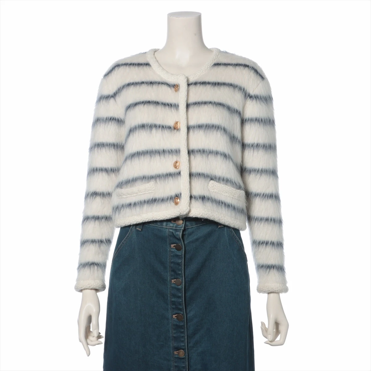 セリーヌ ウール×アルパカ ニットジャケット XS レディース