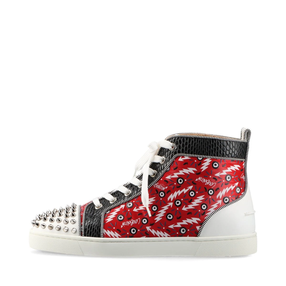 クリスチャンルブタン Lou Spikes Orlato レザー×ファブリック