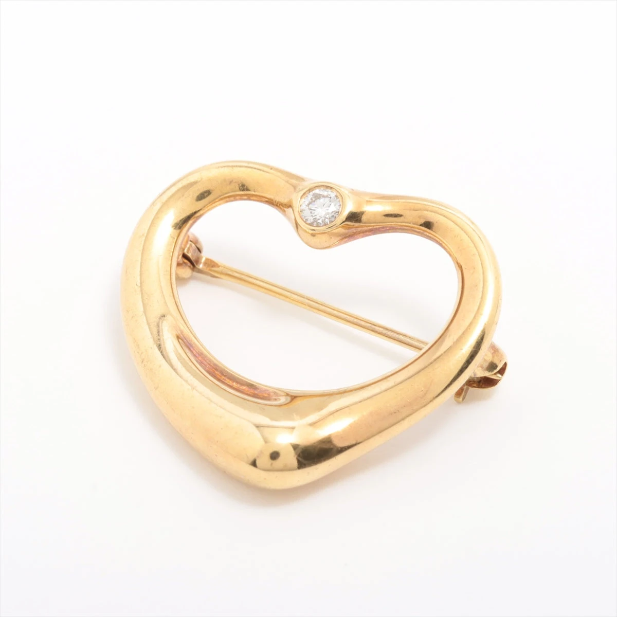 ティファニー オープンハート ダイヤ ブローチ 750(YG) 6.4g A2775903