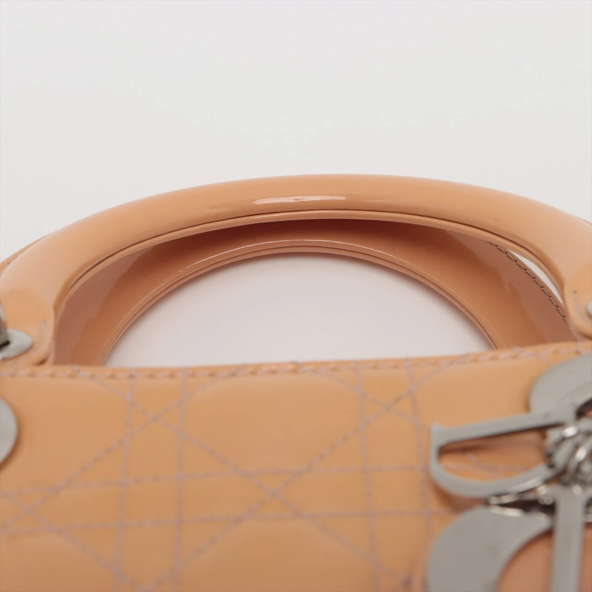 【美品】クリスチャン・ディオール　レディディオール　カナージュ　ハンドバッグ　革 極 美品 袋付 Christian Dior ディオール レディディオール