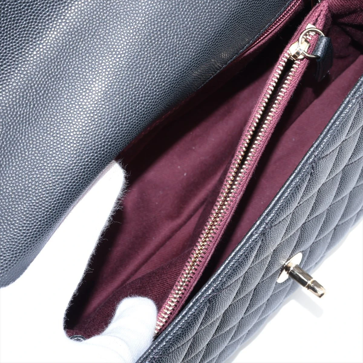 シャネル　ココハンドル　29 S シャネル ココハンドル29 S キャビアスキン 2WAYハンドバッグ ブラック