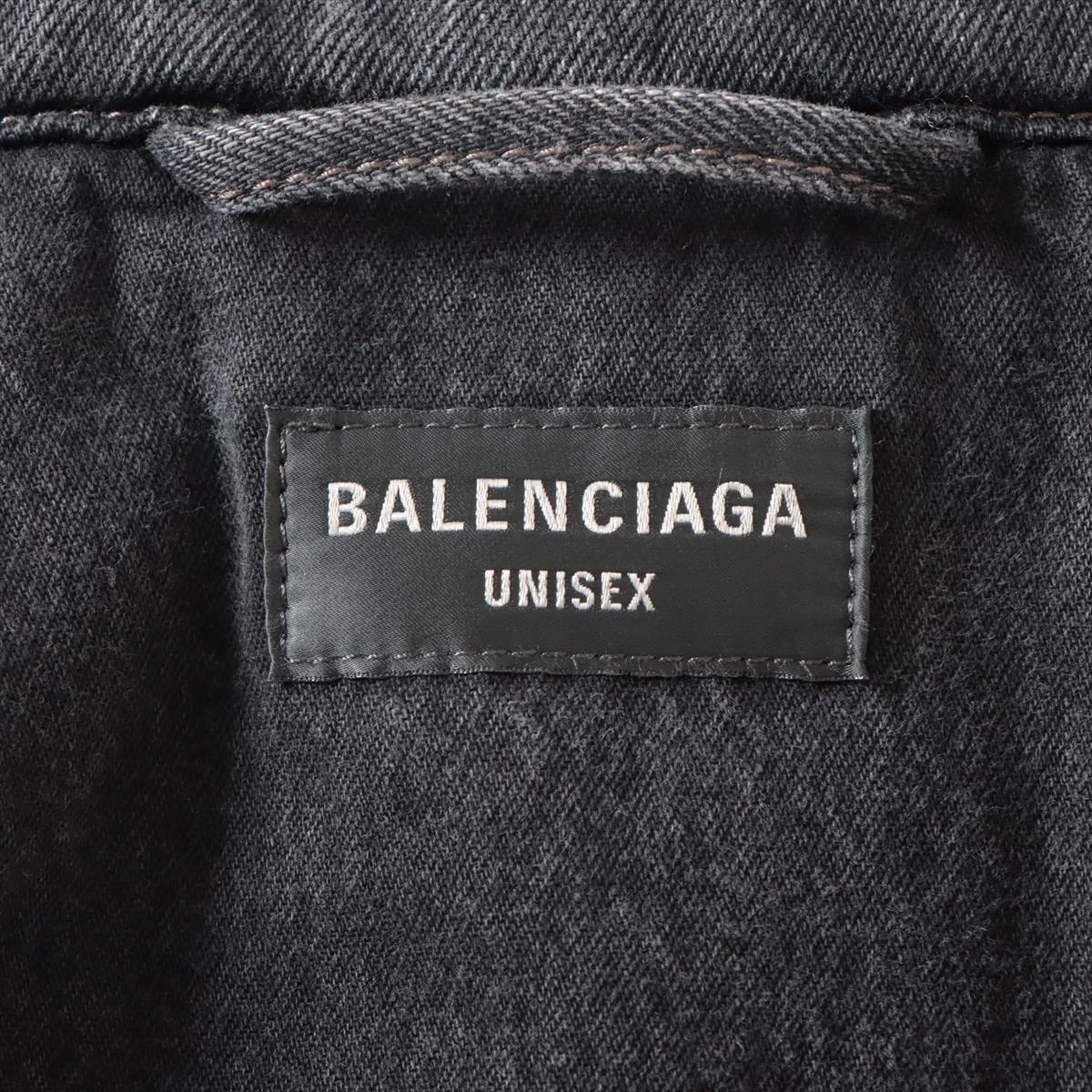 バッグに合う[バレンシアガ]バックロゴブラックデニムジャケット バレンシアガ 23SS コットン×ポリエステル デニムジャケット 44