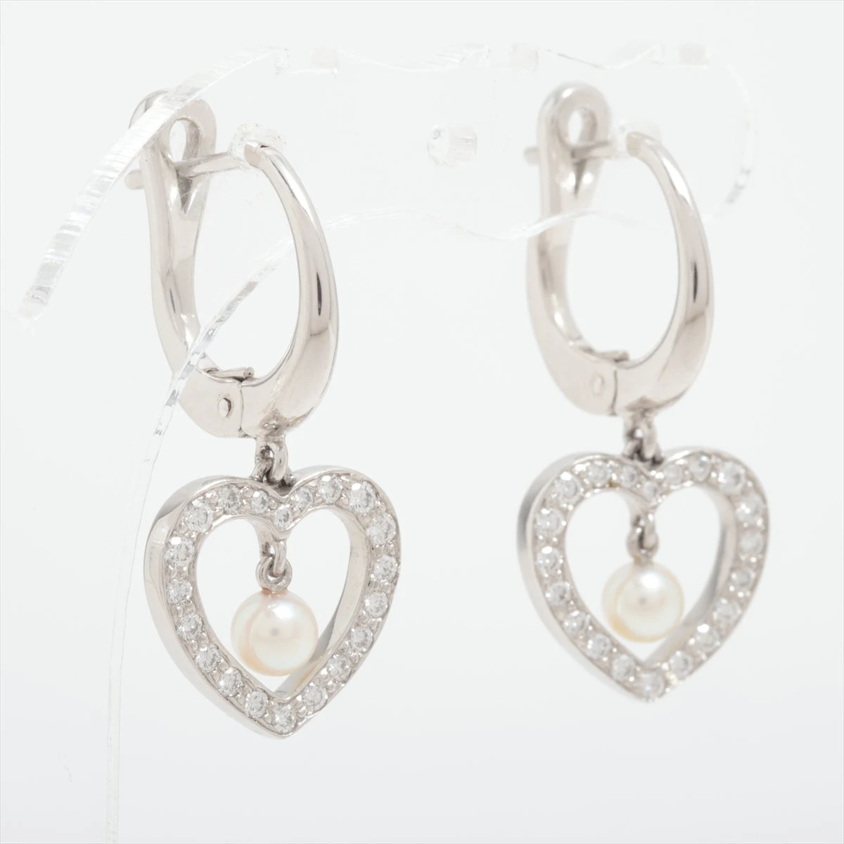 【19-17】パール　ダイヤモンド　ピアス　D0.24ct 19-17】パールダイヤモンドピアスD0.24ct