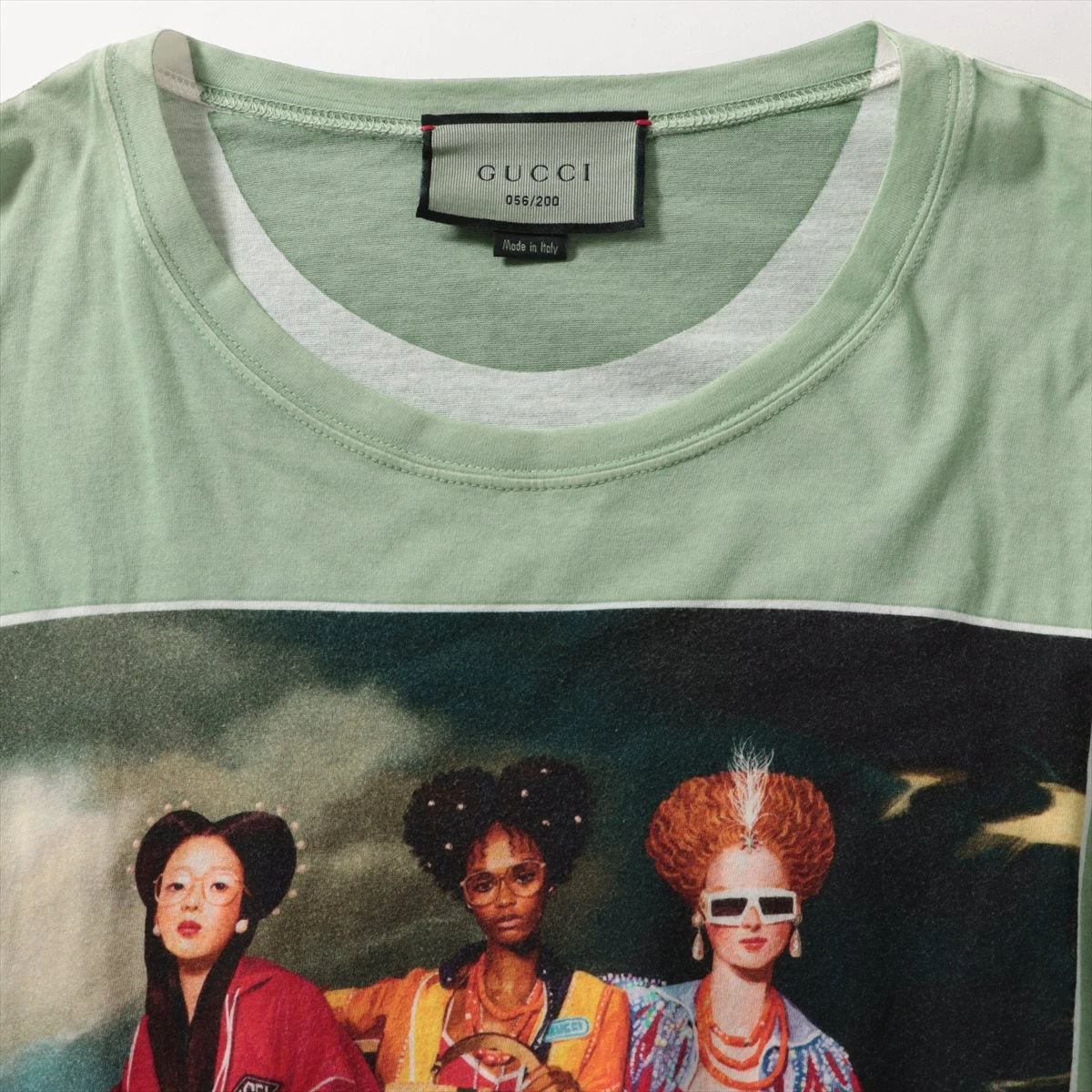 グッチ 18SS コットン Tシャツ L メンズ グリーン 492347 イグナシ 
