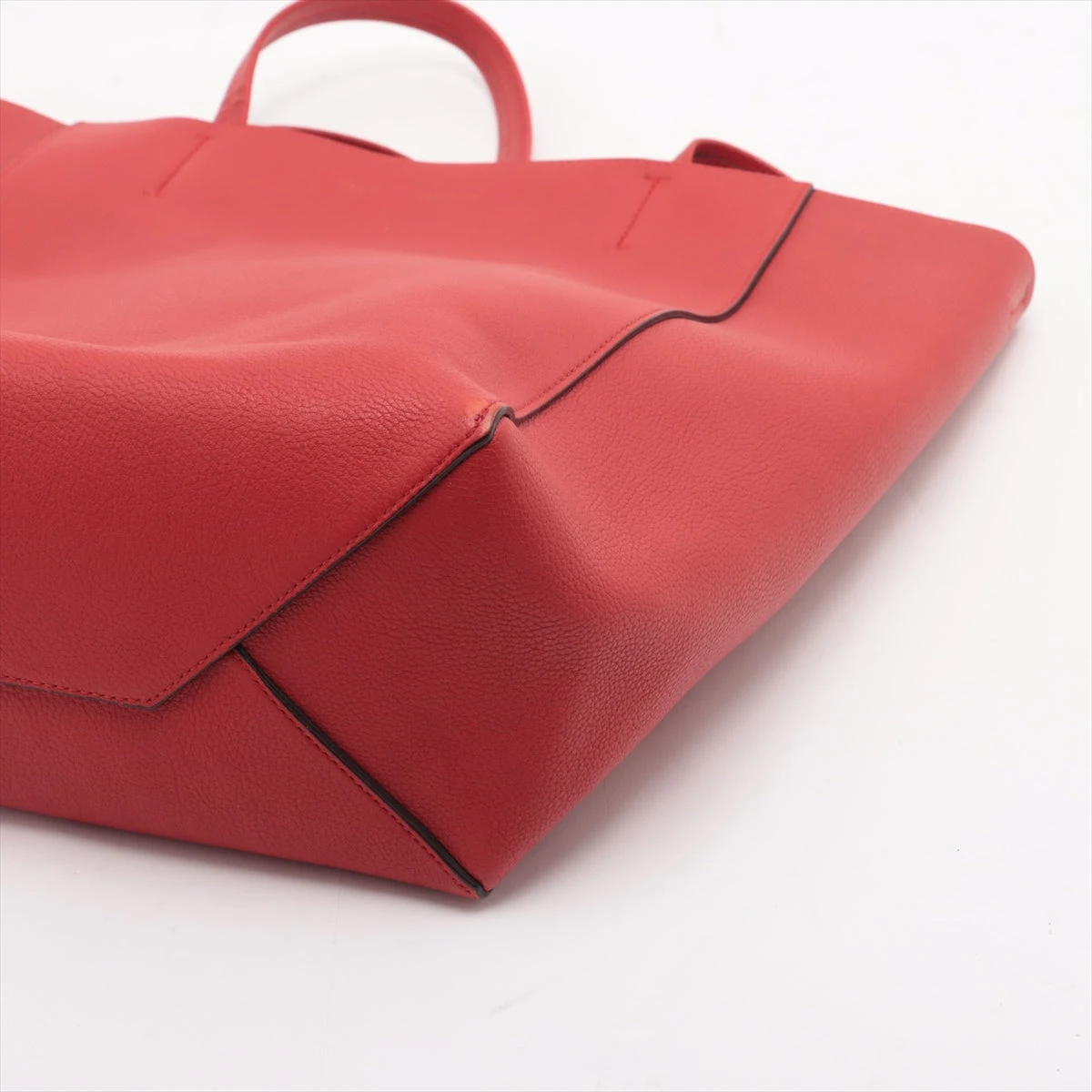 美品CELINE カバファントム レッド カバス トートバッグ セリーヌ カバファントム レザー トートバッグ レッド NP033098