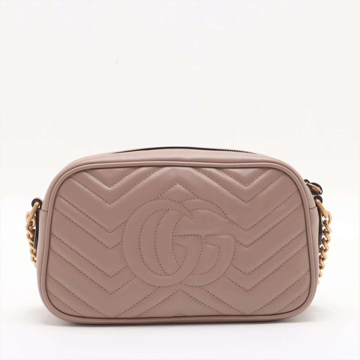 グッチ GGマーモント レザー チェーンショルダーバッグ ベージュ  