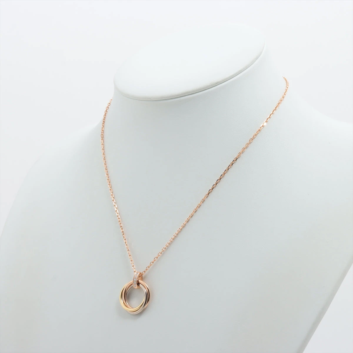 カルティエ トリニティ ダイヤ ネックレス 750(YG×PG×WG) 8.6g