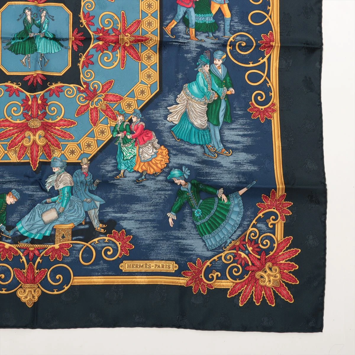 エルメス カレ90 Joies d'Hiver 冬の愉しみ スカーフ シルク