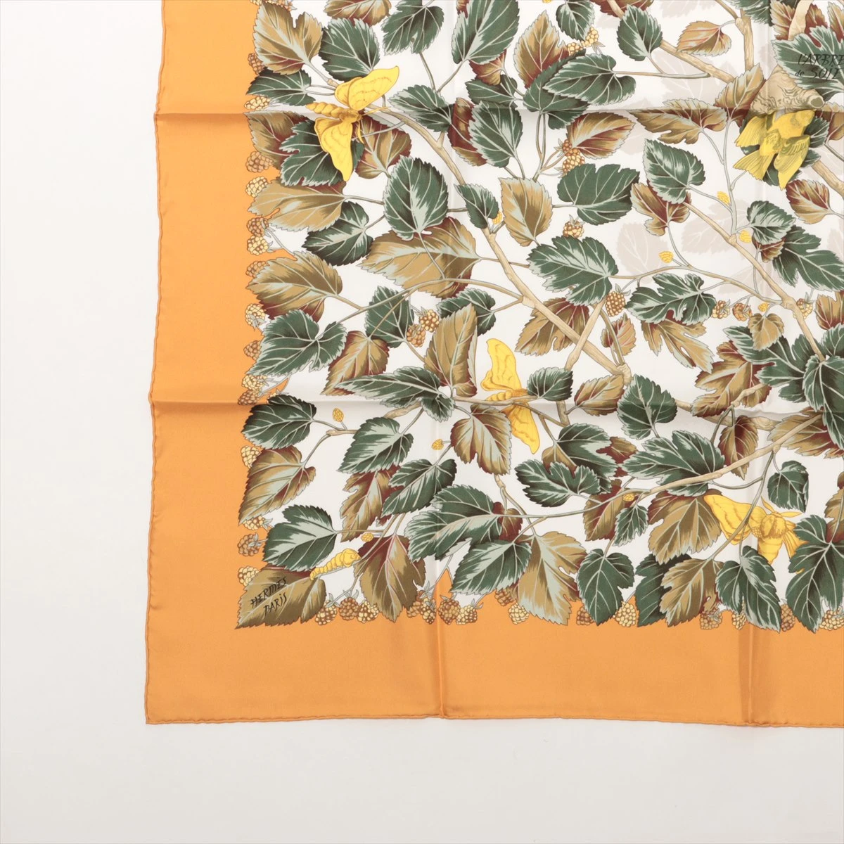 エルメス カレ90 I'ARBRE DE SOIE絹ノ木 スカーフ シルク